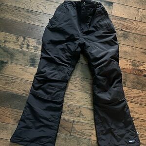 Lands' End Kids Snow Pants Size 10S Black Insulated Winter Ski Pants Adjustable